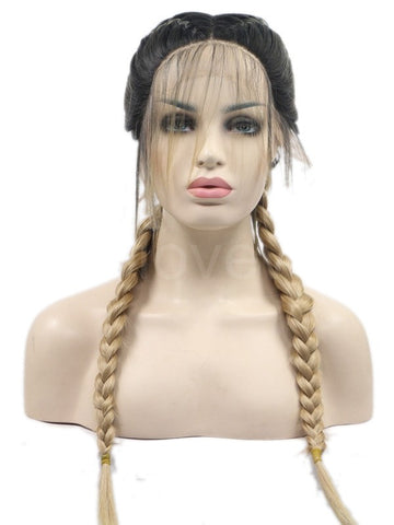 Solid Color Braided Synthetic Lace Front Wig