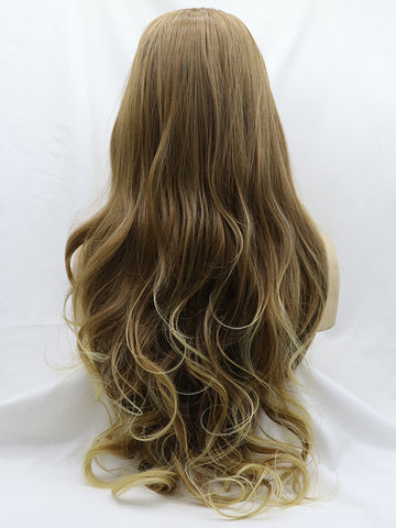 Blonde Wavy Long Synthetic Lace Front Wig