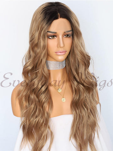 Ombre Brown Synthetic Lace Front Wig