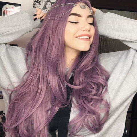 Purple Wavy Synthetic Lace Front Wig