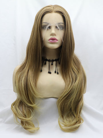 Blonde Wavy Long Synthetic Lace Front Wig