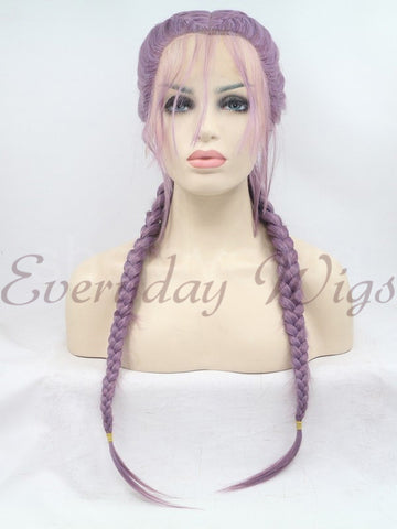 Solid Color Braided Synthetic Lace Front Wig