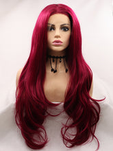 Red Wavy Synthetic Lace Front Wigs-Everyday Wigs