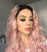 Ombre Pink Long Syntehtic Lace Front Wigs-Everyday Wigs