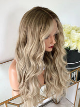 Ombre Balayage Blonde Wavy 360 Real Natural Glueless Human Hair Wigs for Caucasian Women-Everyday Wigs