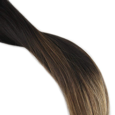 Ombre Blonde Clip in Hair Extensions #1B/#6/#27