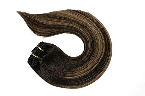 Ombre brown Clip in Hair Extensions