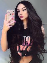 Black Long Wavy Synthetic Lace Front Wig-Everyday Wigs