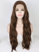 Brown Long Slight Wavy Synthetic Lace Front Wig-Everyday Wigs