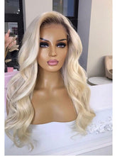 Long Loose Wavy Ombre Blonde Human Lace Front Wigs Preplucked Human Wigs - Everyday Wigs