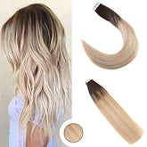 Ombre Blonde Tape in Hair Extensions (1b/16/22)-Everyday Wigs