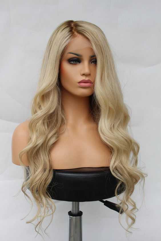 Ombre Blonde Wavy Lace Front Natural Hair Human Hair Wig  display picture 2