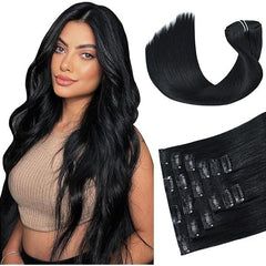 100% Human Hair Natural Black Tape in Hair Extensions - Everyday Wigs