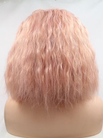 Ombre Pink Short Synthetic Lace Front Wig