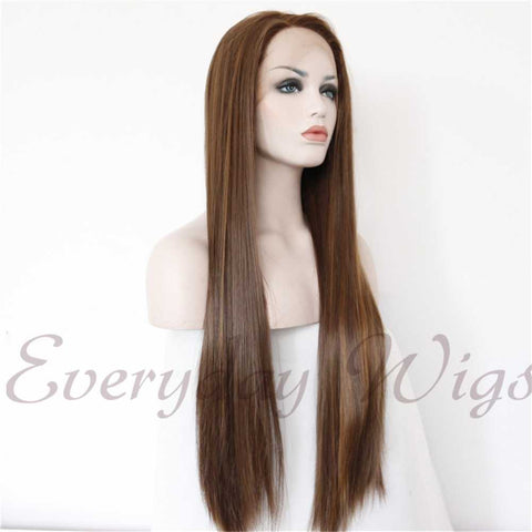 Dark Brown Synthetic Lace Front Wigs