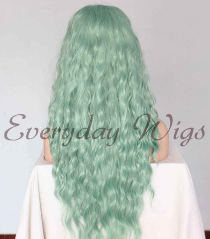 Green Slight Wavy Synthetic Wigs