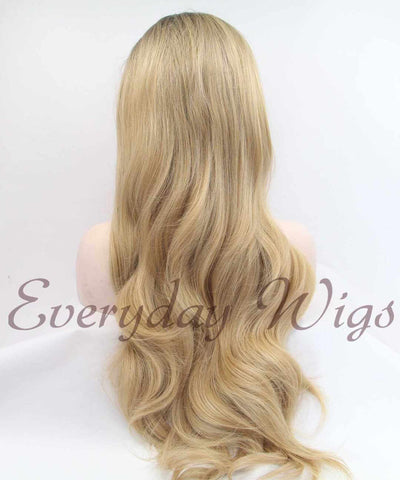 Natural Honey Blonde Ombre Synthetic Front Lace Wigs