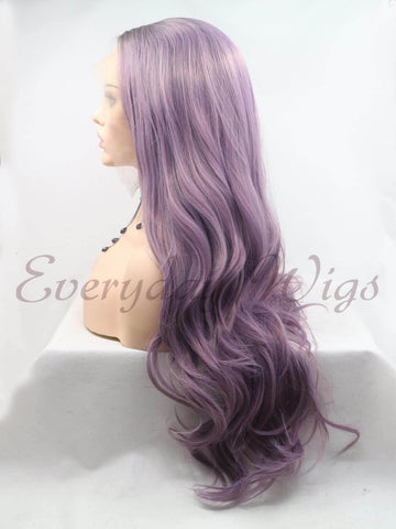 Ombre Purple Synthetic Lace Front Wig