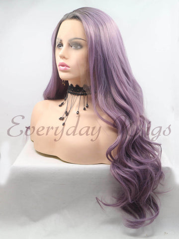 Ombre Purple Synthetic Lace Front Wig