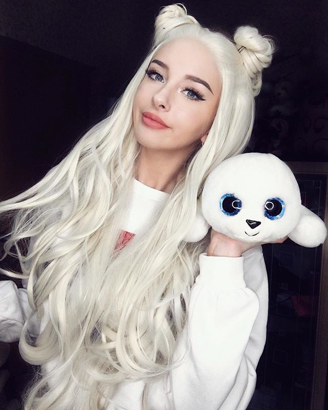 Platinum Blonde Straight Synthetic Lace Front Wig-Everyday Wigs