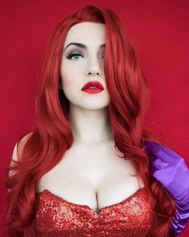 Red Wavy Synthetic Lace Front Wig