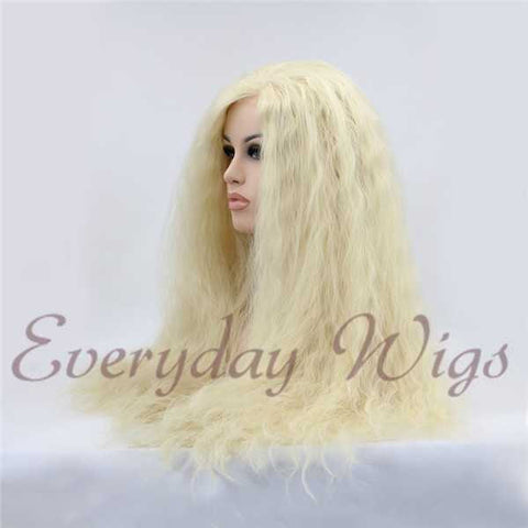 White Blonde Wavy Synthetic Lace Front Wig