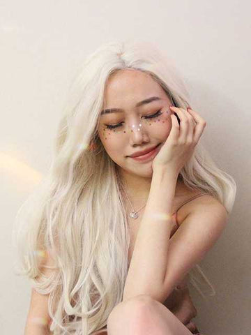Platinum Blonde Straight Synthetic Lace Front Wig