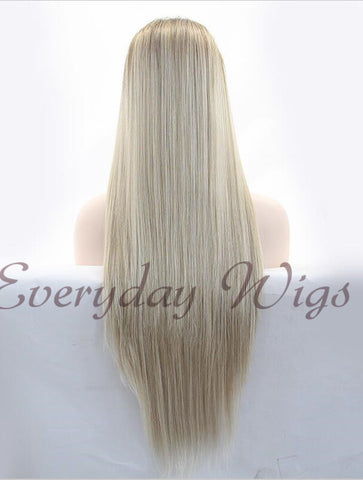 Brown/Blonde Straight Synthetic Lace Wig