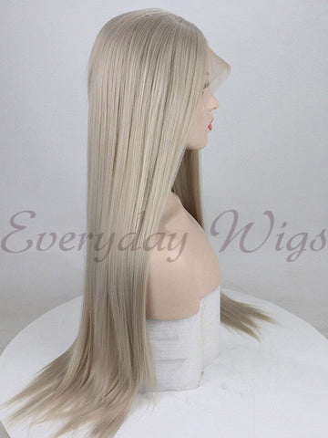 Grey Blonde Synthetic Lace Front Wig