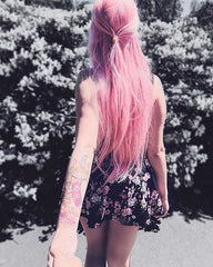 Long Pink Straight Synthetic Lace Front Wig-Everyday Wigs
