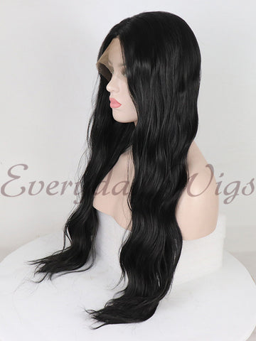 Black Wavy Synthetic Lace Front Wigs