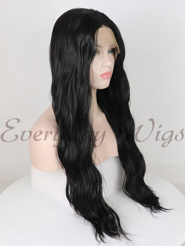 Black Wavy Synthetic Lace Front Wigs