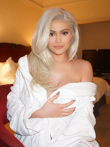 Platinum Blonde Human Lace Front Wigs Remy Natural Glueless Human Hair Wigs for Caucasian Women