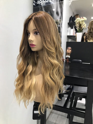 Ombre Balayage Long 360 Real Natural Glueless Human Hair Wigs for Caucasian Women