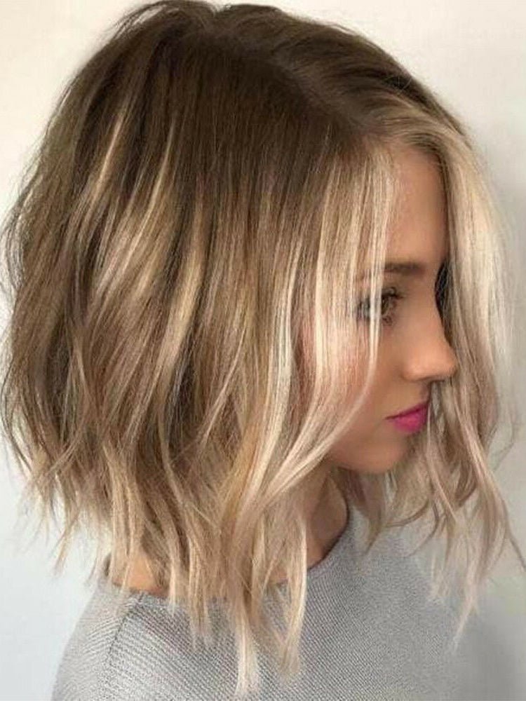 Short Bob Blonde Lace Front 360 Real Glueless Human Hair Wigs for Caucasian Women-Everyday Wigs