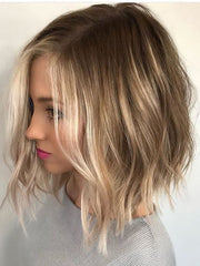 Short Bob Blonde Lace Front 360 Real Glueless Human Hair Wigs for Caucasian Women-Everyday Wigs