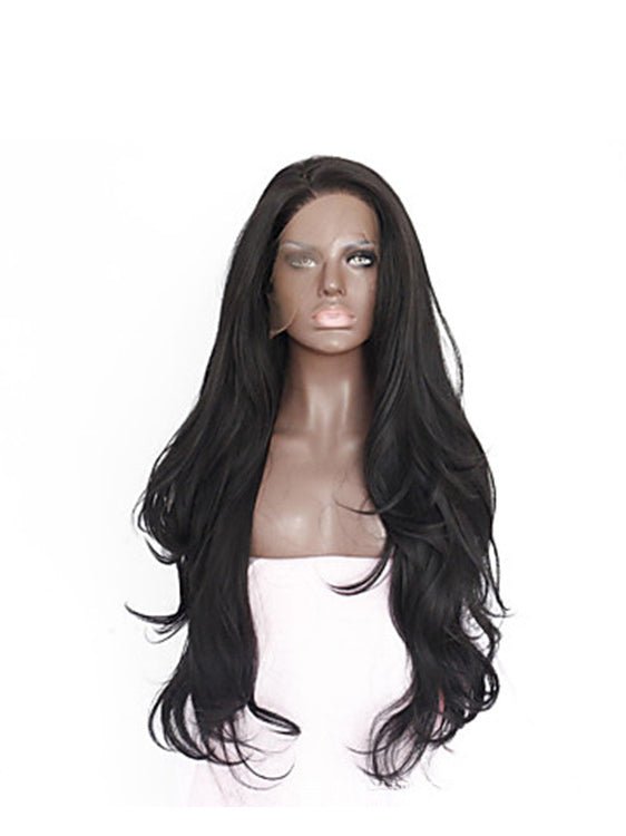 New Arrival Black Wavy Long Synthetic Lace Front Wig