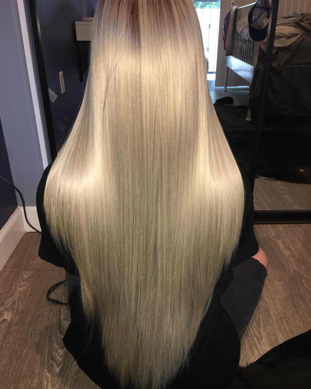Blonde Ombre Long Straight Synthetic Lace Front Wig  display picture 2