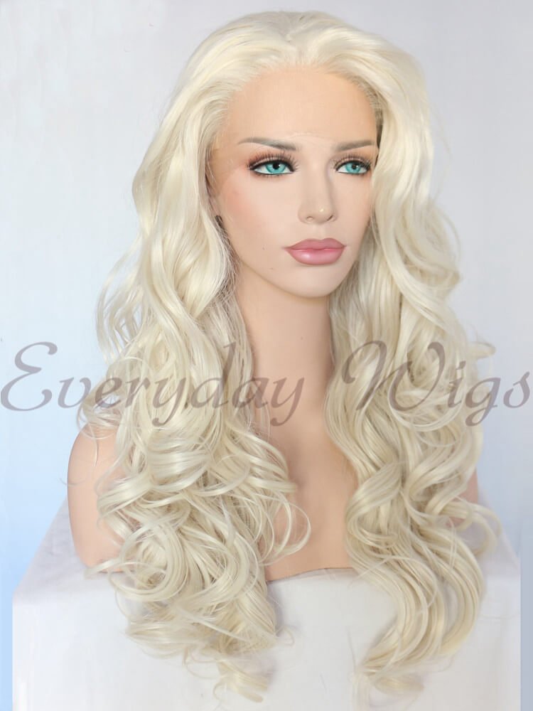 Classic Curly Cut Medium Synthetic Blonde Hair Bob Wig, Long Wigs