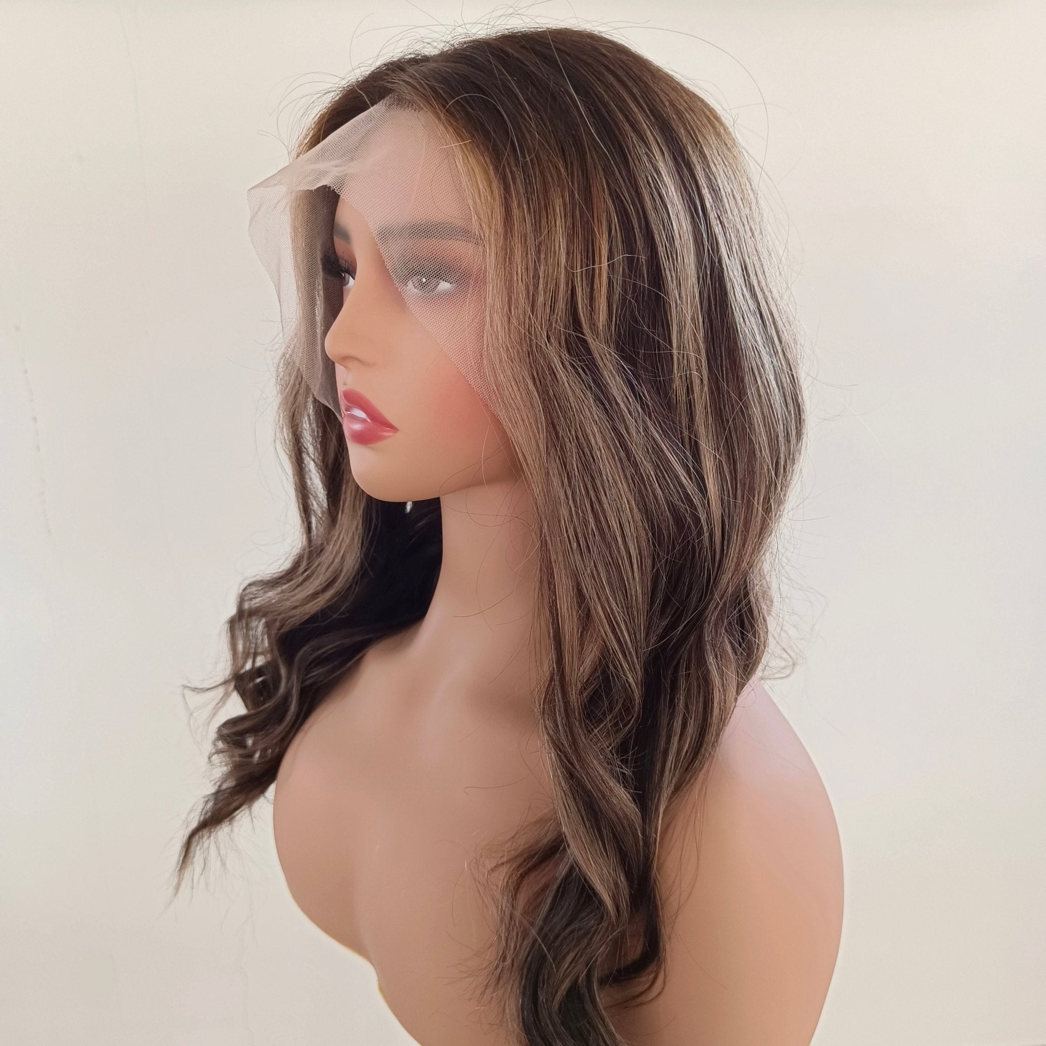 Brown Blonde 360 Lace Real Natural Glueless Human Hair Wigs 
