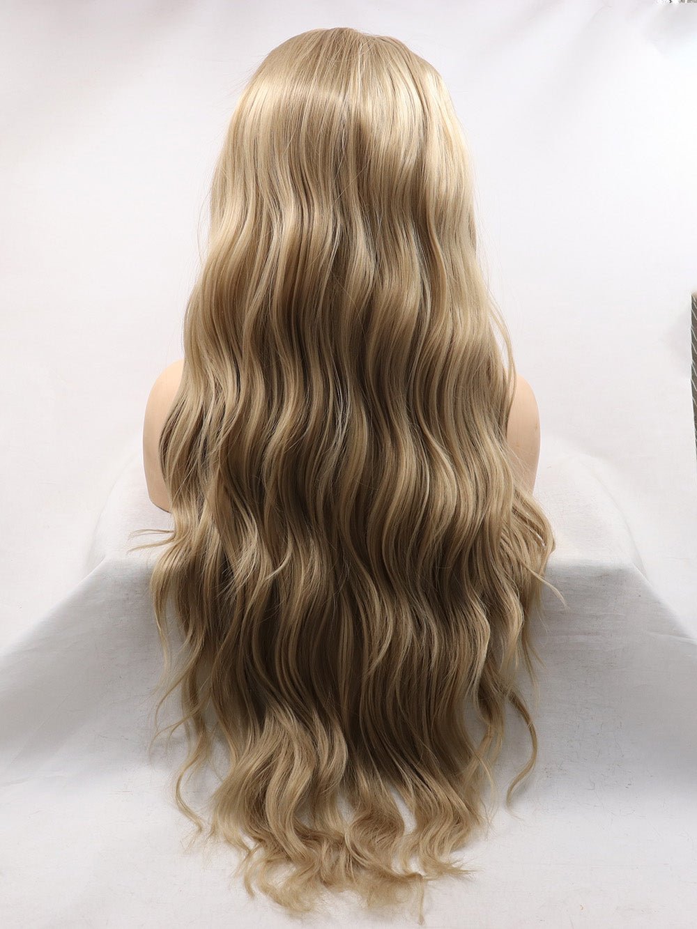 Brown Blonde Synthetic Lace Wig
