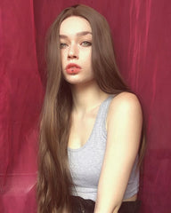 Dark Brown Synthetic Lace Front Wigs-Everyday Wigs