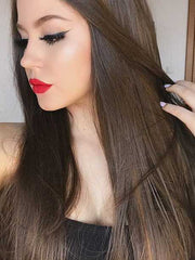 Dark Brown Synthetic Lace Front Wigs-Everyday Wigs