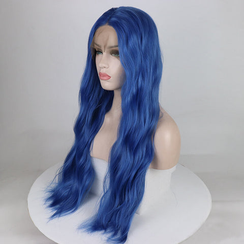 Blue Slight Wavy Synthetic Lace Front Wig