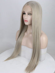 Grey Blonde Synthetic Lace Front Wig-Everyday Wigs