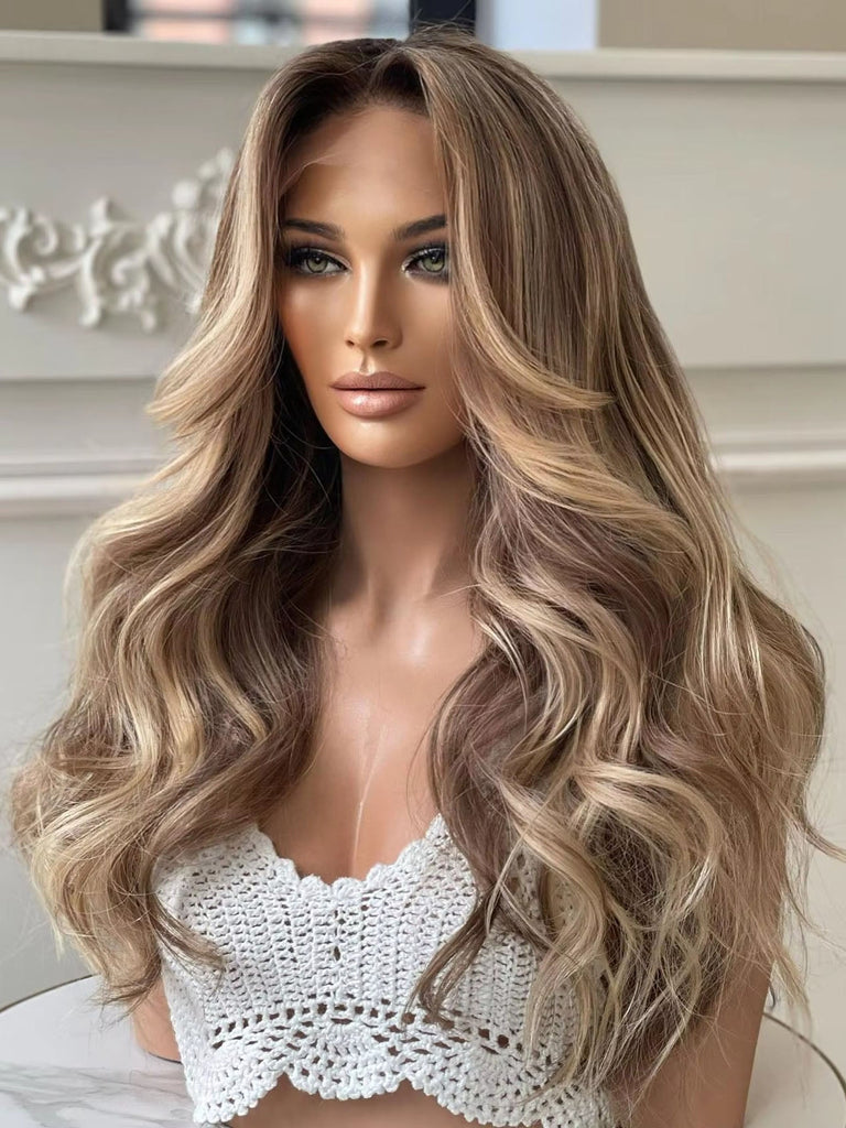 Layered Body Waves Honey Blonde Balayage Lace Front Glueless  display picture 1
