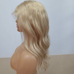 Long Blonde Wavy Human Wigs Lace Front Wigs Real 360 lace Wigs for Caucasian Women - Everyday Wigs