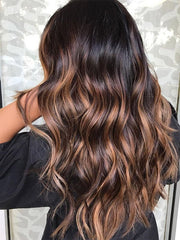 Natural Ombre Brown Mixed Human Lace Front Wigs Glueless 100 Human 360 lace Wigs-Everyday Wigs