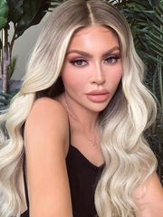 Ombre Balayage Long 360 Real Natural Glueless Human Hair Wigs for Caucasian Women - Everyday Wigs