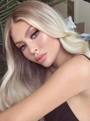Ombre Balayage Long 360 Real Natural Glueless Human Hair Wigs for Caucasian Women - Everyday Wigs
